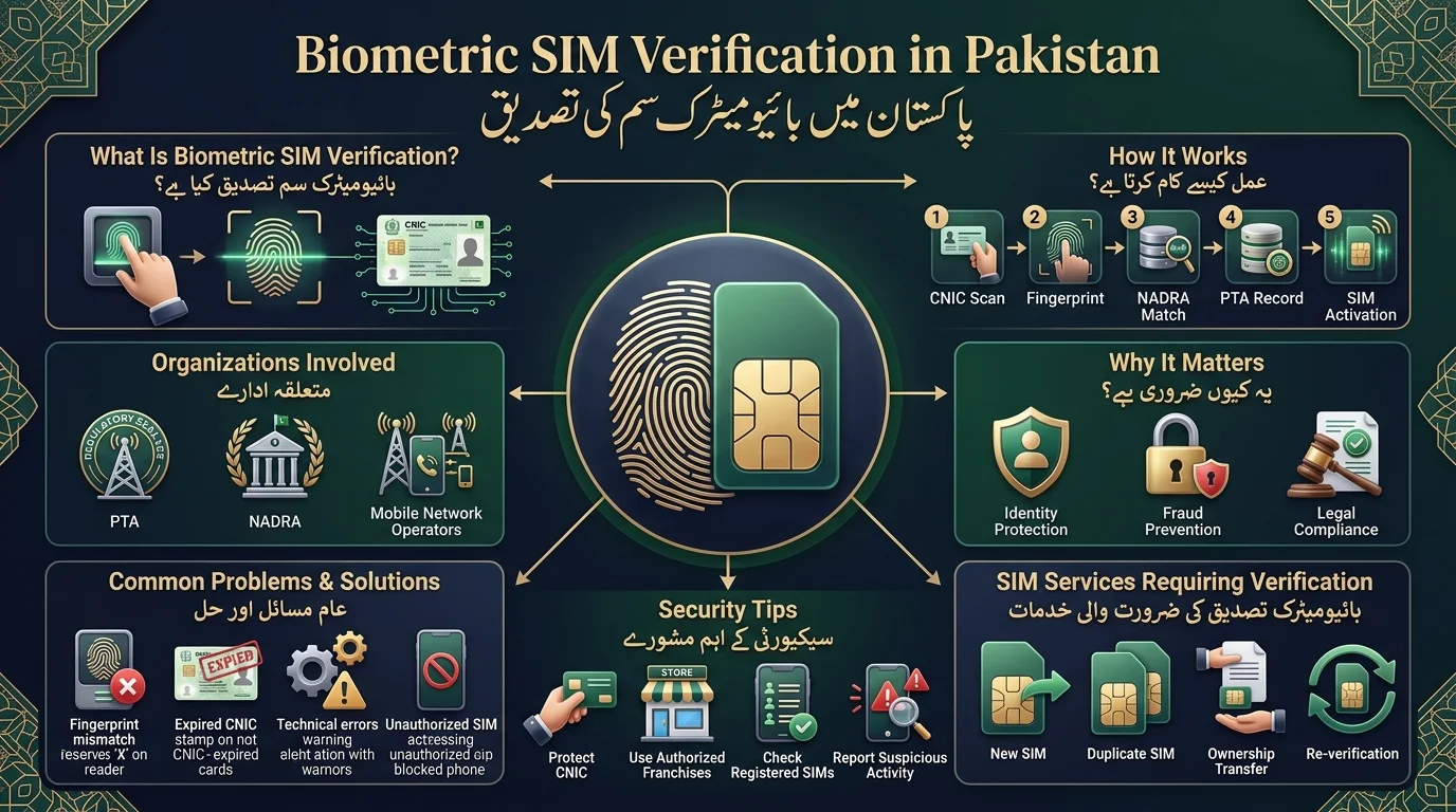 Biometric SIM Verification in Pakistan infographic