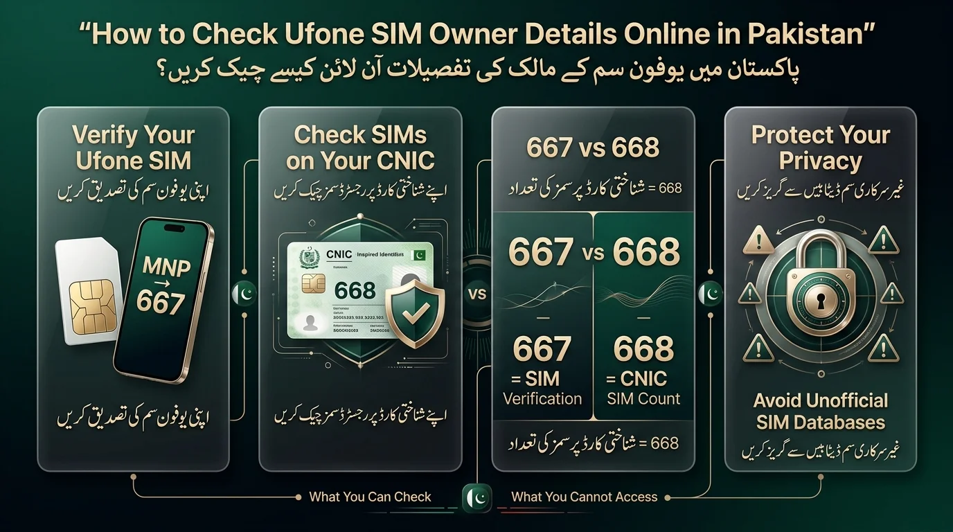 Check Ufone SIM Owner Details Online in Pakistan infographic