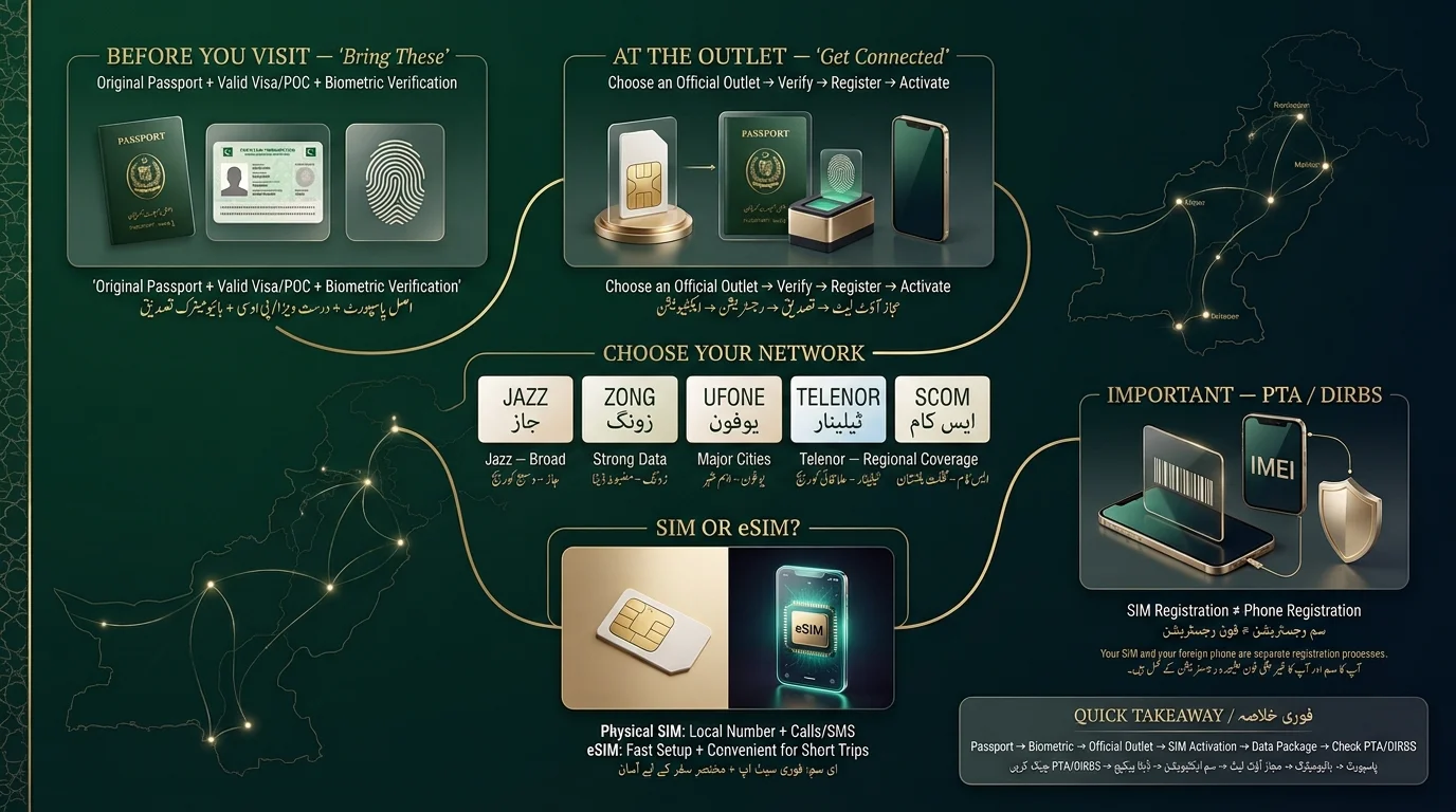 How to Get a Pakistan SIM Card as a Foreigner infographic