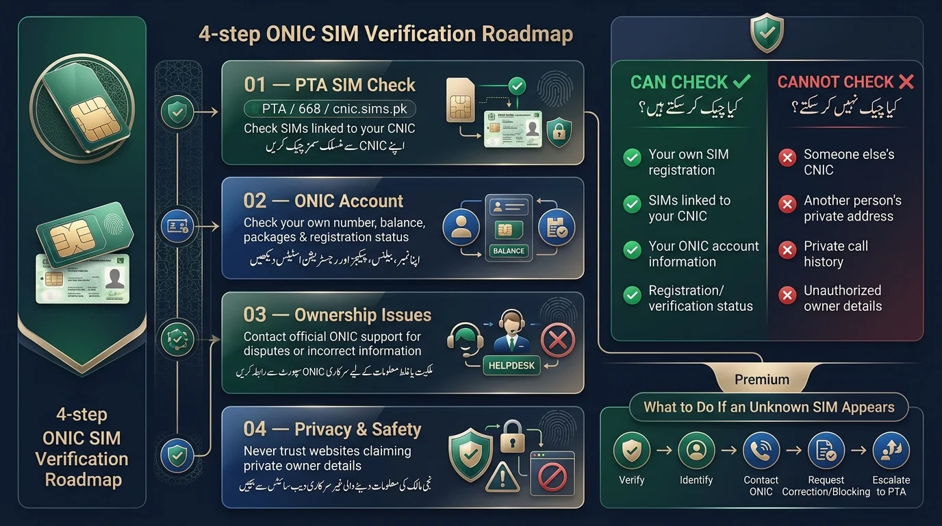 ONIC SIM Information Online in Pakistan infographic