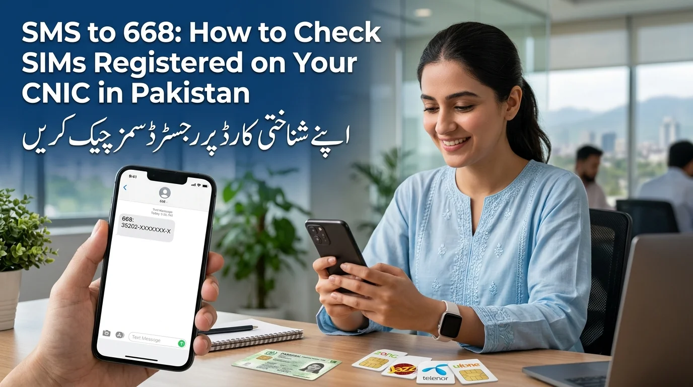 SMS to 668 How to Check SIMs Registered on Your CNIC in Pakistan
