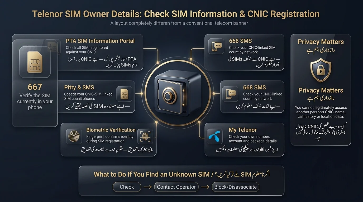 Telenor SIM Owner Details infographic