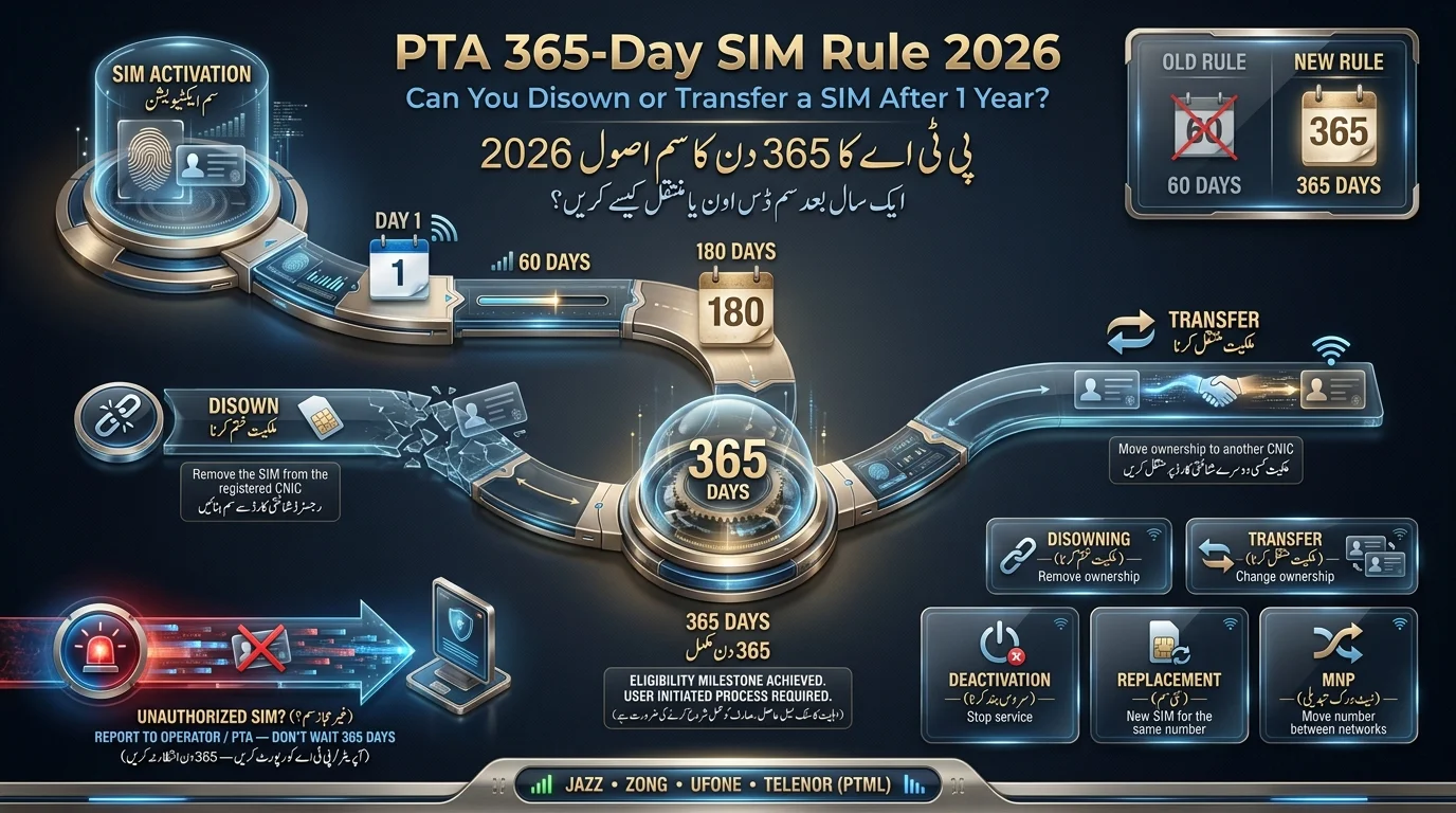 PTA 365-Day SIM Rule infographic