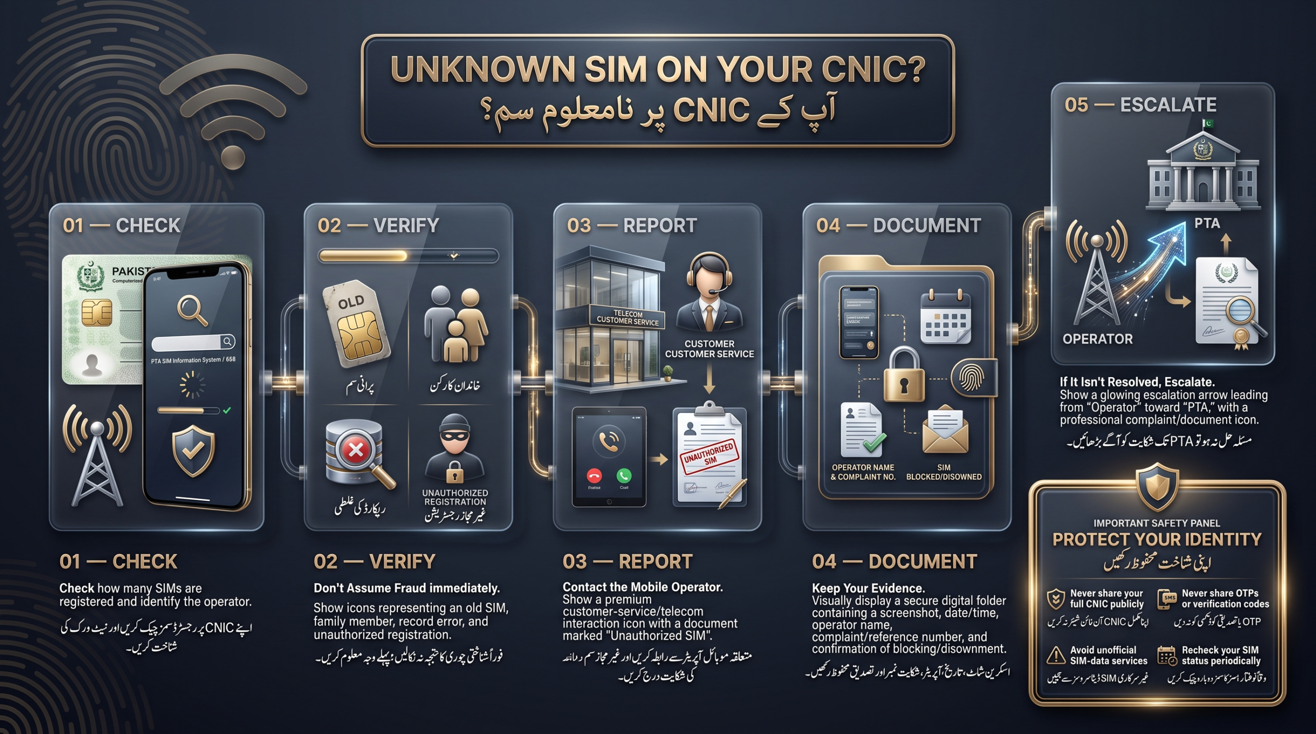Unknown SIM Registered on My CNIC infographic